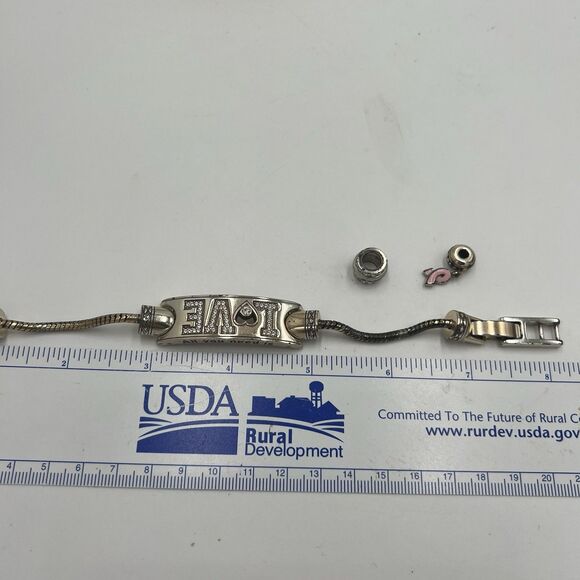 BRIGHTON All You Need is LOVE Charm Bracelet, With Charms And Extender 7-8 Inch - Picture 10 of 14